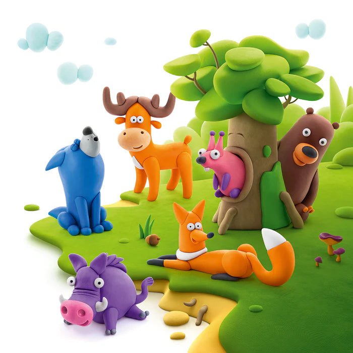 Hey Clay boetseerset Forest Animals - 15 potjes - Boetseren Hey Clay - In den Olifant
