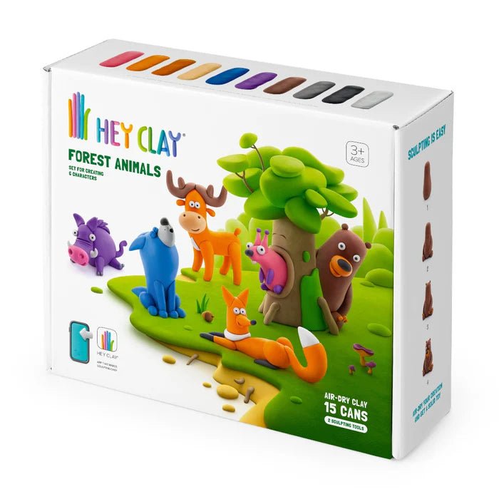 Hey Clay boetseerset Forest Animals - 15 potjes - Boetseren Hey Clay - In den Olifant