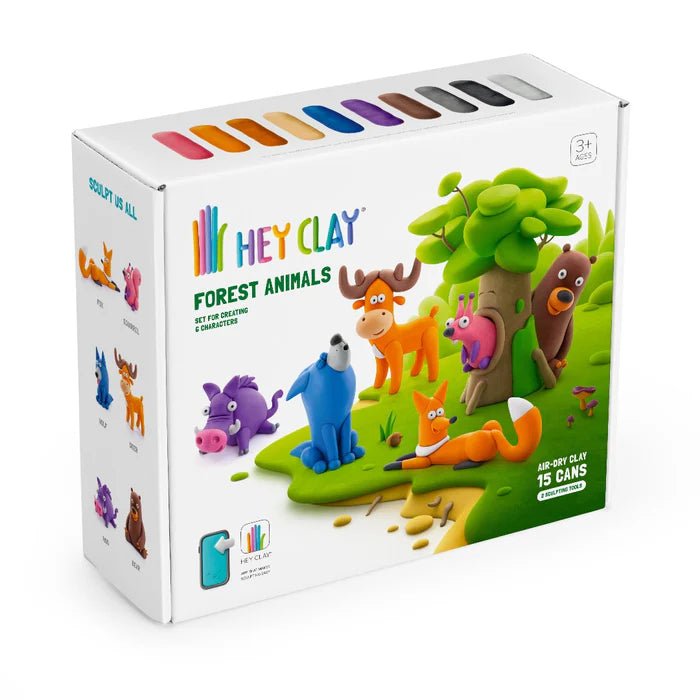Hey Clay boetseerset Forest Animals - 15 potjes - Boetseren Hey Clay - In den Olifant