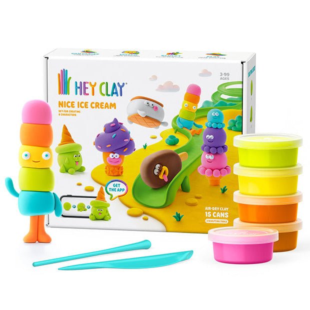 Hey Clay boetseerset Nice Ice Cream - 15 potjes - Boetseren Hey Clay - In den Olifant