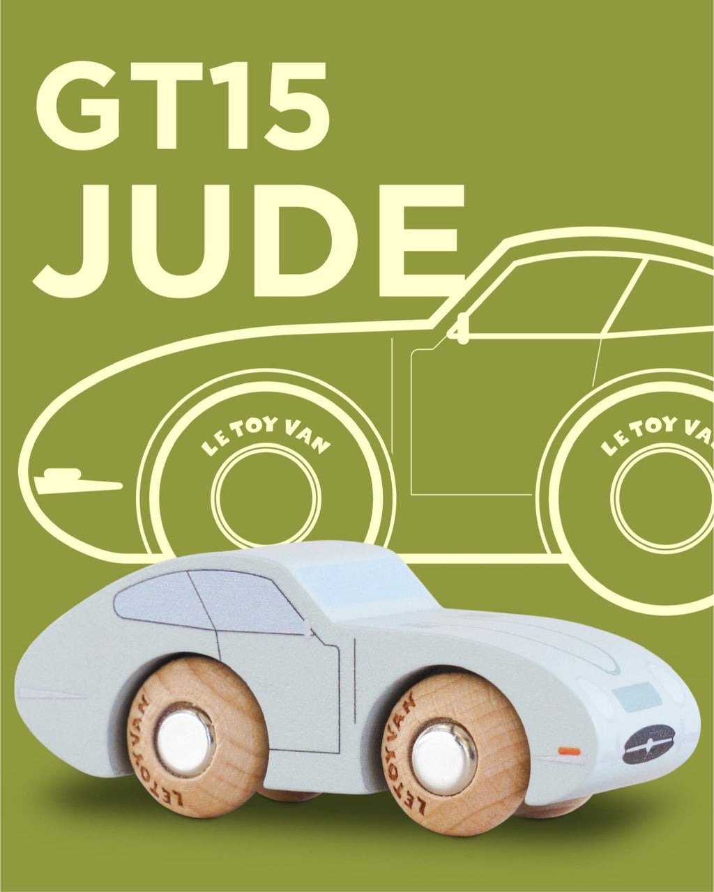 Houten auto Jude - nr. 2 - Auto's en voertuigen Le Toy Van - In den Olifant