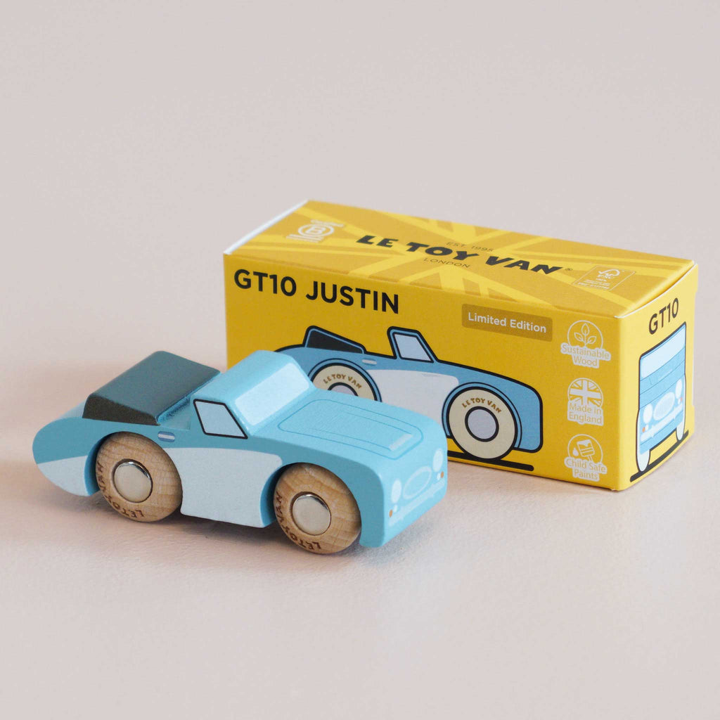 Houten auto Justin - nr. 1 - Auto's en voertuigen Le Toy Van - In den Olifant