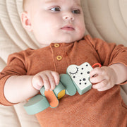 Houten babyspeeltje Twist & Turn Toy Croco Green - Activiteitenspeelgoed Done by Deer - In den Olifant