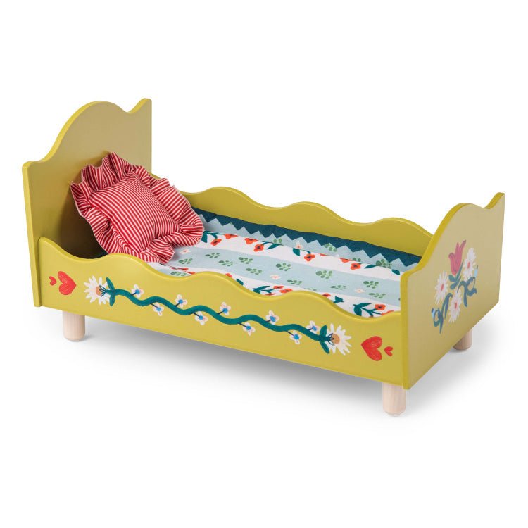 Houten bed - Les Minouchkas - Poppenhuismeubels en accessoires Moulin Roty - In den Olifant