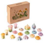 Houten bloemen Flower Meadow - set van 18 - Open ended speelgoed Grapat - In den Olifant