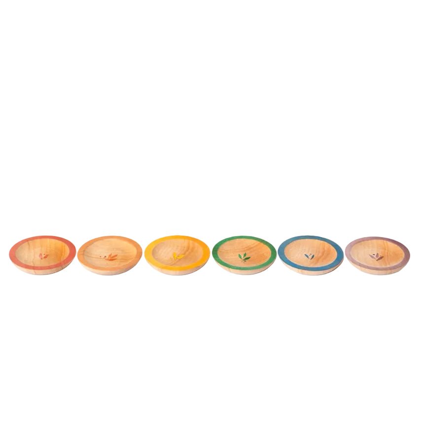 Houten bordjes Dishes - set van 6 - Open ended speelgoed Grapat - In den Olifant
