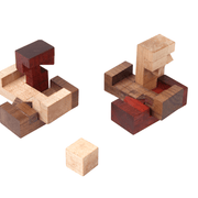 Houten breinbreker 3D VIP Gold Triangular Kongming Lock - Breinpuzzels en tangram Eureka - In den Olifant