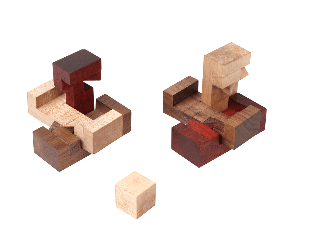 Houten breinbreker 3D VIP Gold Triangular Kongming Lock - Breinpuzzels en tangram Eureka - In den Olifant