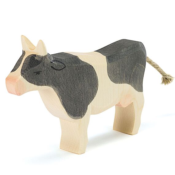 Houten Dier - Koe Zwart Wit Staand - Speelfiguren Ostheimer - In den Olifant