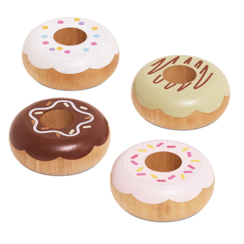 Houten donuts - set van 4 - Speelkeuken en winkeltje Le Toy Van - In den Olifant