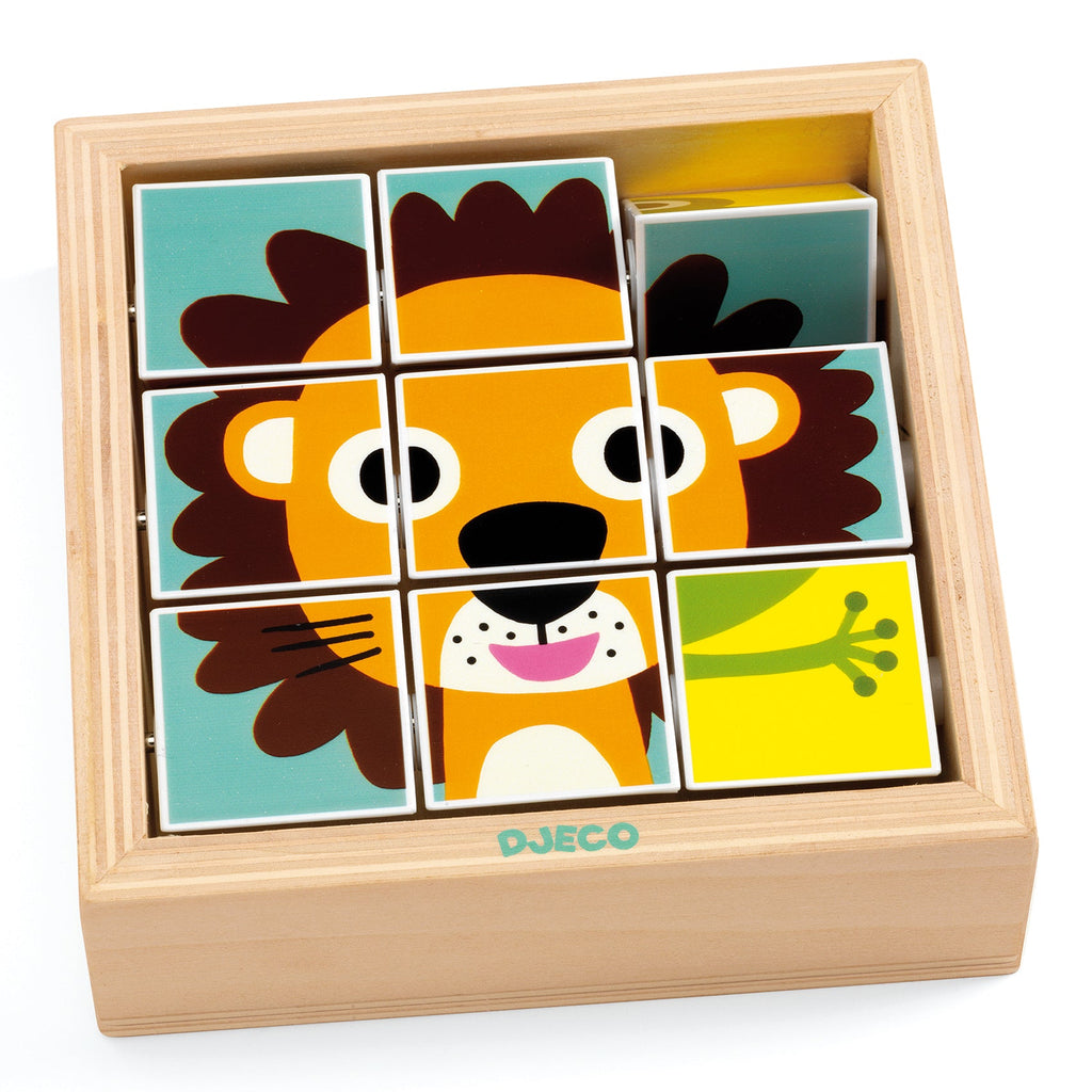 Houten draaipuzzel Dieren - Speciale puzzels Djeco - In den Olifant