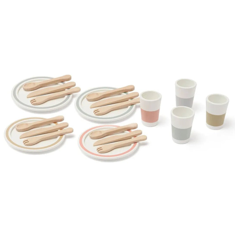 Houten eetset voor 4 - Dinnerware Play Set - Speelkeuken en winkeltje Kid's Concept - In den Olifant