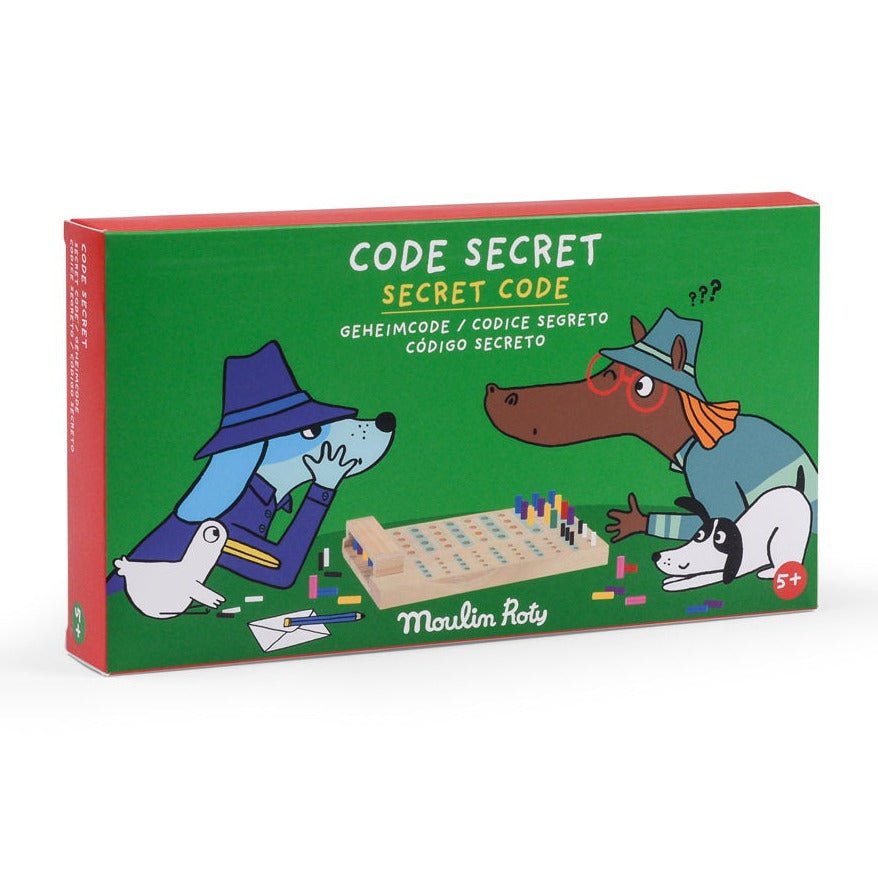 Houten gezelschapsspel Geheime code Les Loufoques - Behendigheidspellen Moulin Roty - In den Olifant