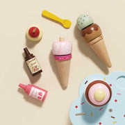 Houten ijsjesset met toppings - set van 13 - Speelkeuken en winkeltje Le Toy Van - In den Olifant
