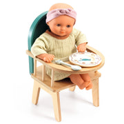 Houten kinderstoel voor poppen - Poppenaccessoires Djeco - In den Olifant