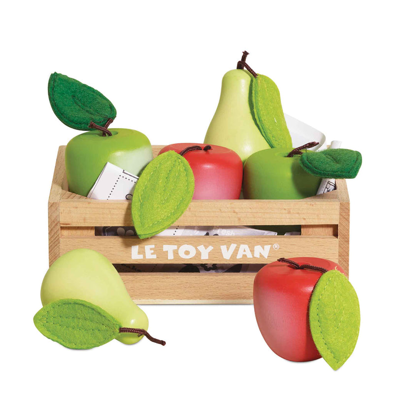 Houten kistje met appels en peren - Speelkeuken en winkeltje Le Toy Van - In den Olifant