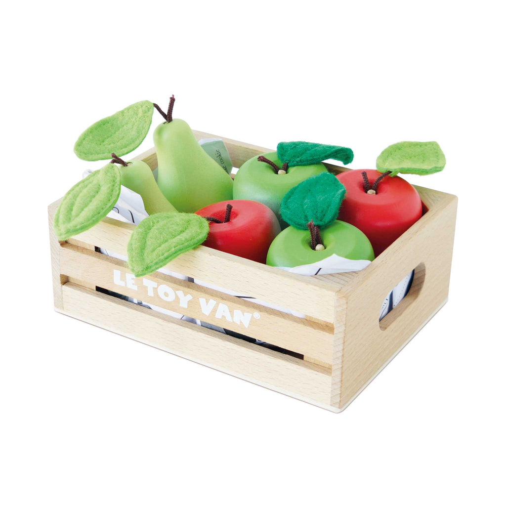 Houten kistje met appels en peren - Speelkeuken en winkeltje Le Toy Van - In den Olifant