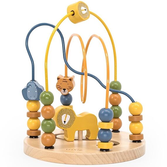 Houten Kralen Doolhof - Wooden Animal Beads Maze - Activiteitenspeelgoed Trixie - In den Olifant