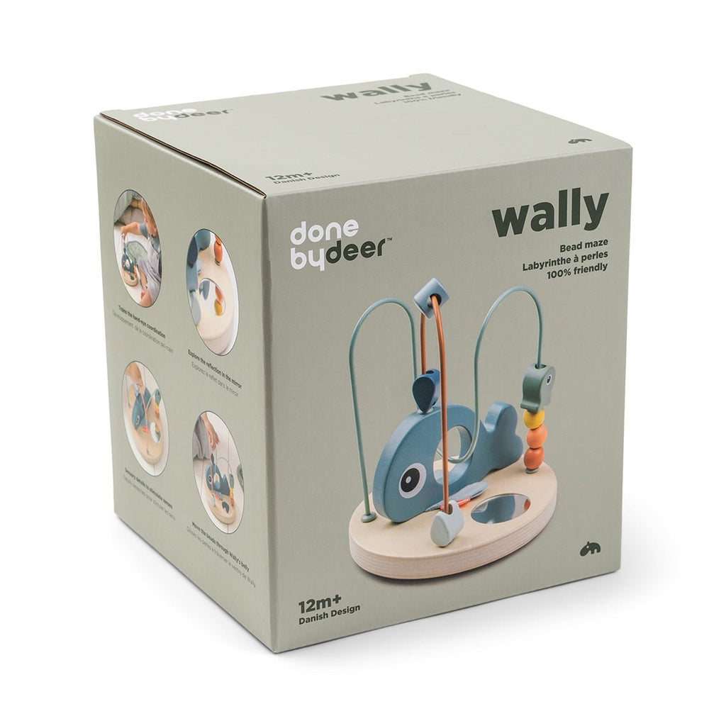 Houten kralenframe - Wally Blue - Houten babyspeelgoed Done by Deer - In den Olifant