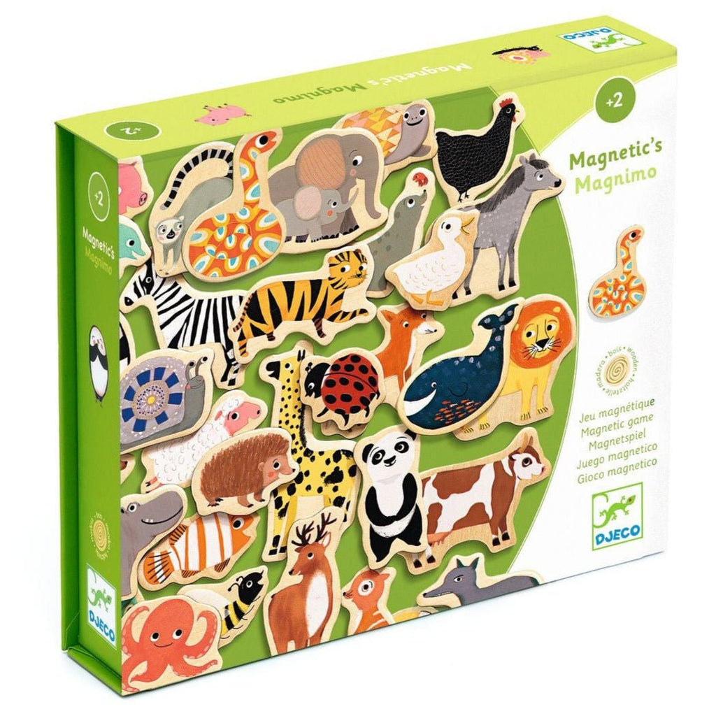 Houten Magneten Magnimo - set van 36 - Magnetische puzzels Djeco - In den Olifant
