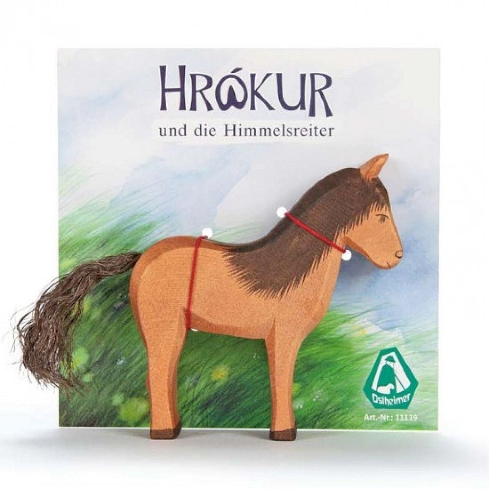 Houten paard speeldier Ijslander Hrókur - 12,2 cm - Speeldieren Ostheimer - In den Olifant