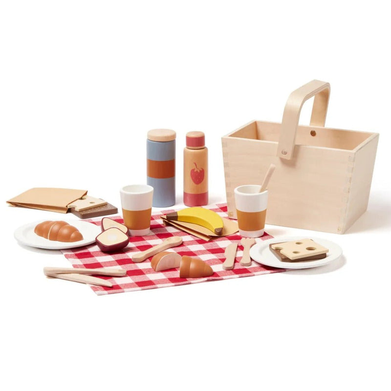 Houten Picnic Set met 21 accessoires - Speelkeuken en winkeltje Kid's Concept - In den Olifant