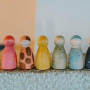 Houten popjes The Animal Crew - set van 6 - Speelfiguren Grapat - In den Olifant