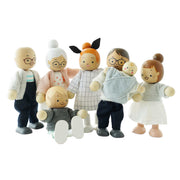 Houten poppenfamilie voor het poppenhuis - set van 7 - Speelfiguren Le Toy Van - In den Olifant