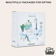 Houten poppenhuismeubels Eetkamer - 18 delige set - Poppenhuismeubels en accessoires Le Toy Van - In den Olifant