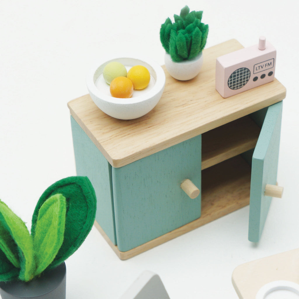 Houten poppenhuismeubels Eetkamer - 18 delige set - Poppenhuismeubels en accessoires Le Toy Van - In den Olifant