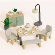 Houten poppenhuismeubels Eetkamer - 18 delige set - Poppenhuismeubels en accessoires Le Toy Van - In den Olifant