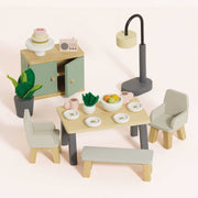 Houten poppenhuismeubels Eetkamer - 18 delige set - Poppenhuismeubels en accessoires Le Toy Van - In den Olifant