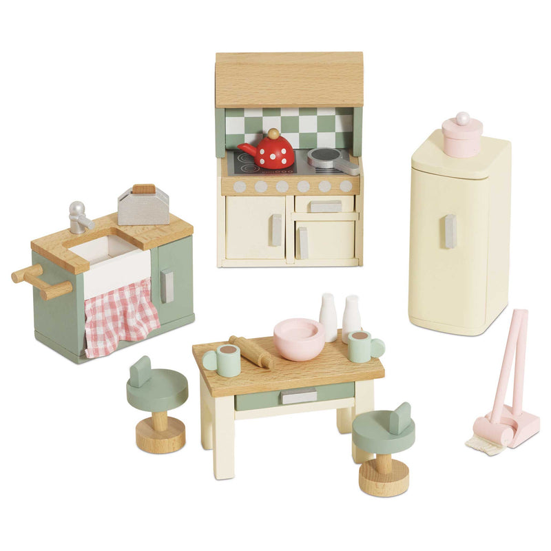 Houten poppenhuismeubels Keuken - 20 delige set - Poppenhuismeubels en accessoires Le Toy Van - In den Olifant