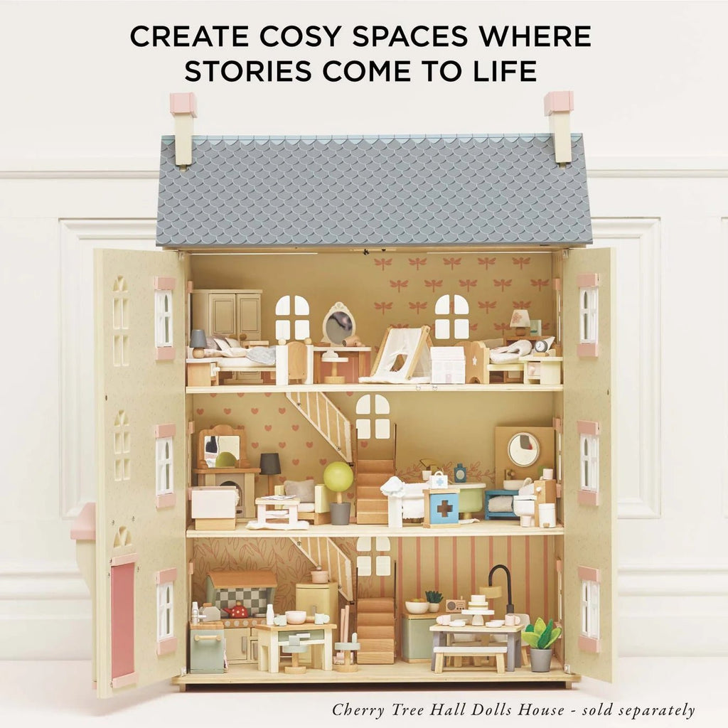 Houten poppenhuismeubels Kinderkamer - 24 delige set - Poppenhuismeubels en accessoires Le Toy Van - In den Olifant