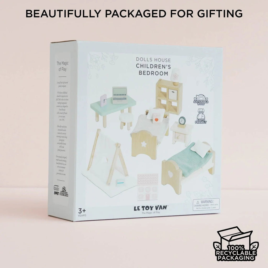 Houten poppenhuismeubels Kinderkamer - 24 delige set - Poppenhuismeubels en accessoires Le Toy Van - In den Olifant