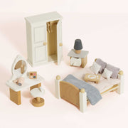 Houten poppenhuismeubels slaapkamer ouders - 19 delige set - Poppenhuismeubels en accessoires Le Toy Van - In den Olifant