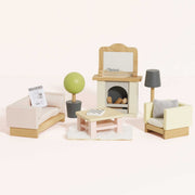 Houten Poppenhuismeubels Woonkamer - 18 delige set - Poppenhuismeubels en accessoires Le Toy Van - In den Olifant