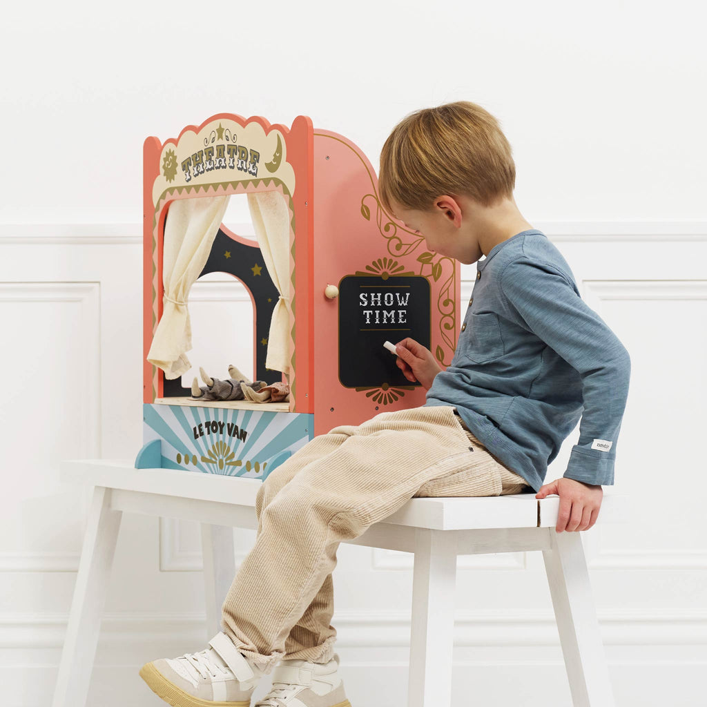 Houten poppentheater voor op tafel - Poppenkast Le Toy Van - In den Olifant