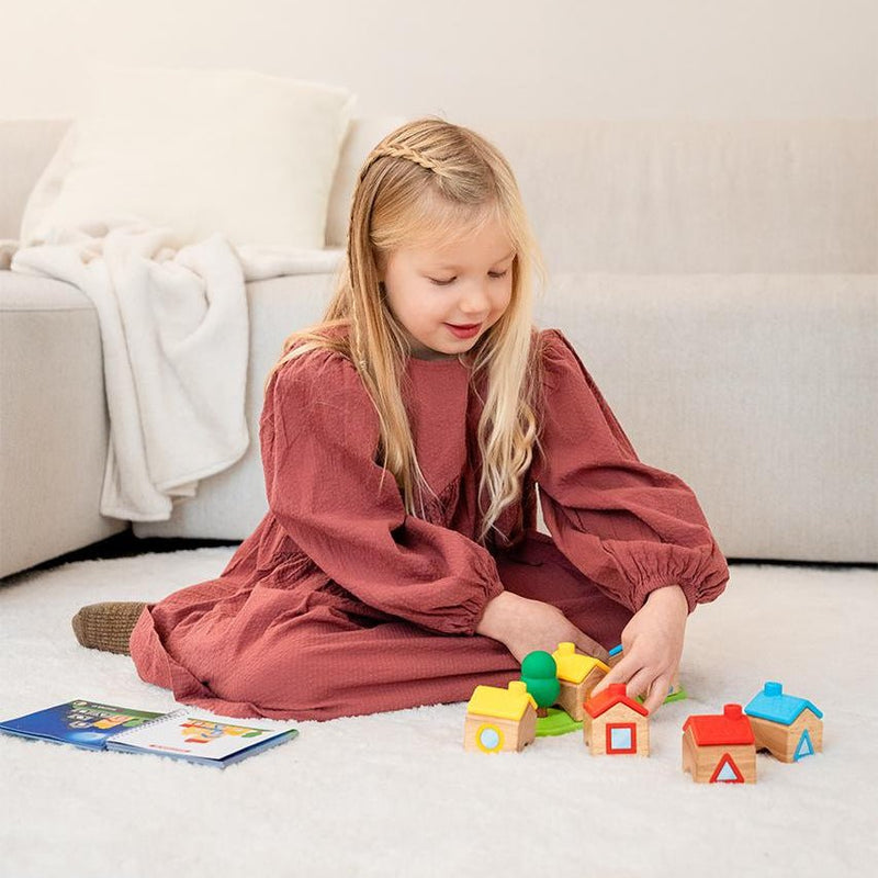 Houten puzzelspel - Stapeldorp - Behendigheidspellen Smart - In den Olifant