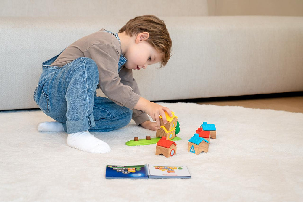 Houten puzzelspel - Stapeldorp - Behendigheidspellen Smart - In den Olifant