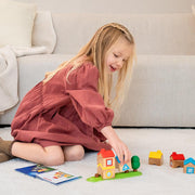 Houten puzzelspel - Stapeldorp - Behendigheidspellen Smart - In den Olifant