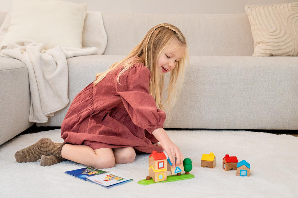 Houten puzzelspel - Stapeldorp - Behendigheidspellen Smart - In den Olifant