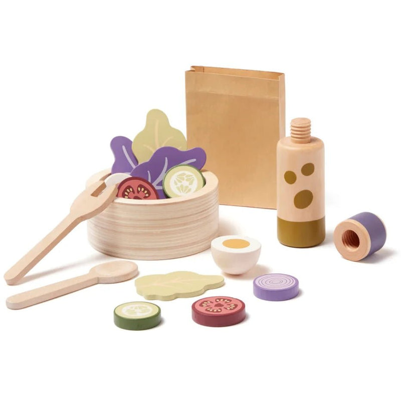 Houten Salad Set met accessoires - Speelkeuken en winkeltje Kid's Concept - In den Olifant