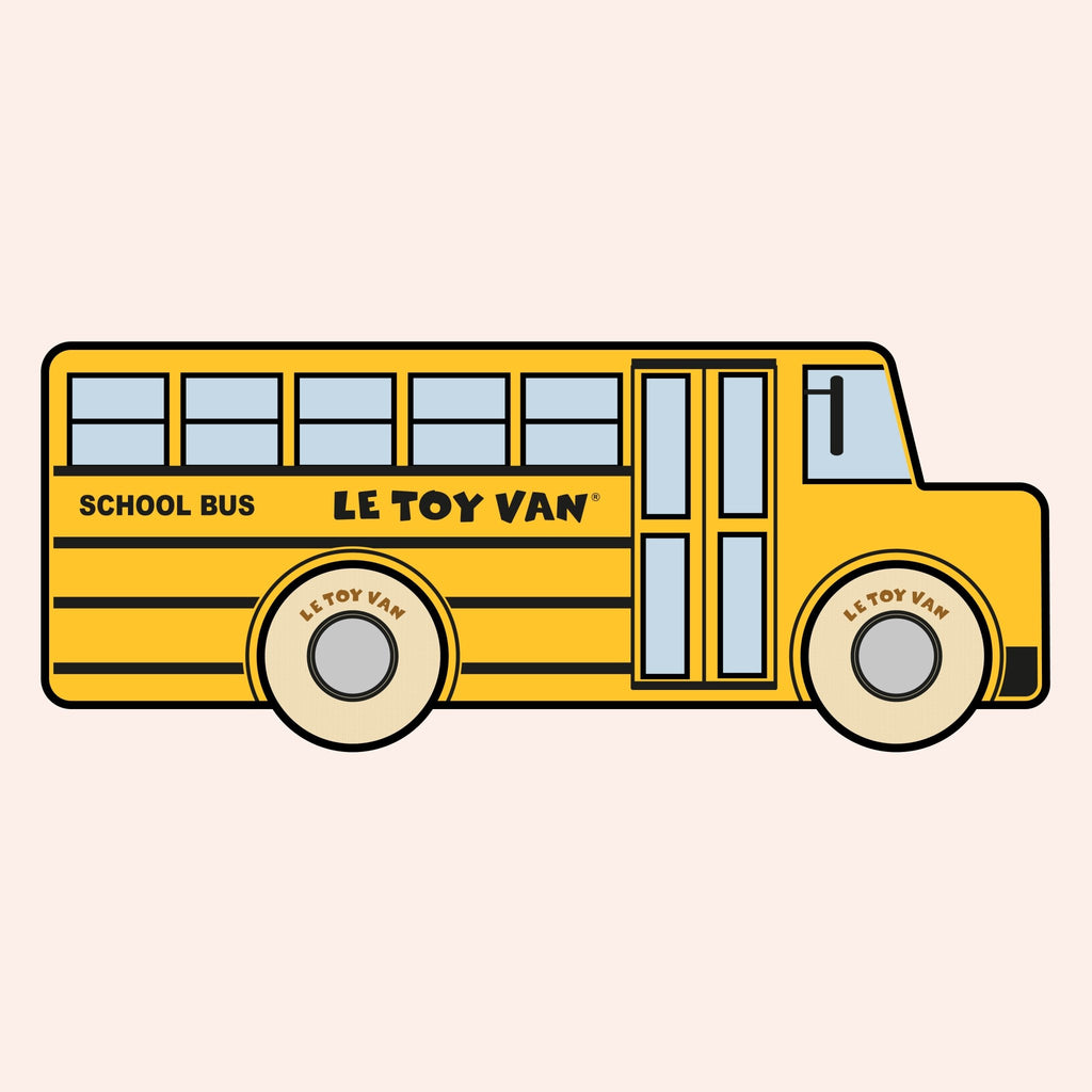 Houten schoolbus Rufus - nr. 47 - Auto's en voertuigen Le Toy Van - In den Olifant