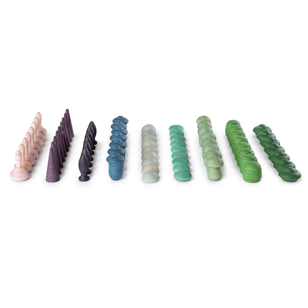 Houten Set Cold Mandala Mix - set van 81 - Open ended speelgoed Grapat - In den Olifant