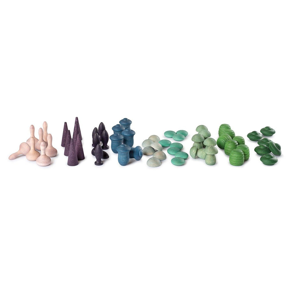Houten Set Cold Mandala Mix - set van 81 - Open ended speelgoed Grapat - In den Olifant