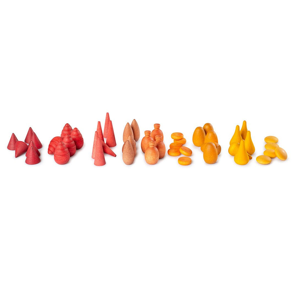 Houten Set Warm Mandala Mix - set van 81 - Open ended speelgoed Grapat - In den Olifant