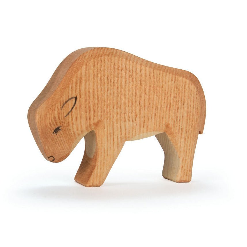 Houten speeldier Bizon Klein - 10,2 cm - Speeldieren Ostheimer - In den Olifant