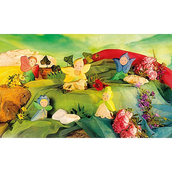 Houten Speelfiguur | Bloemenkind Vergeet - Mij - Nietje - Ostheimer - In den Olifant