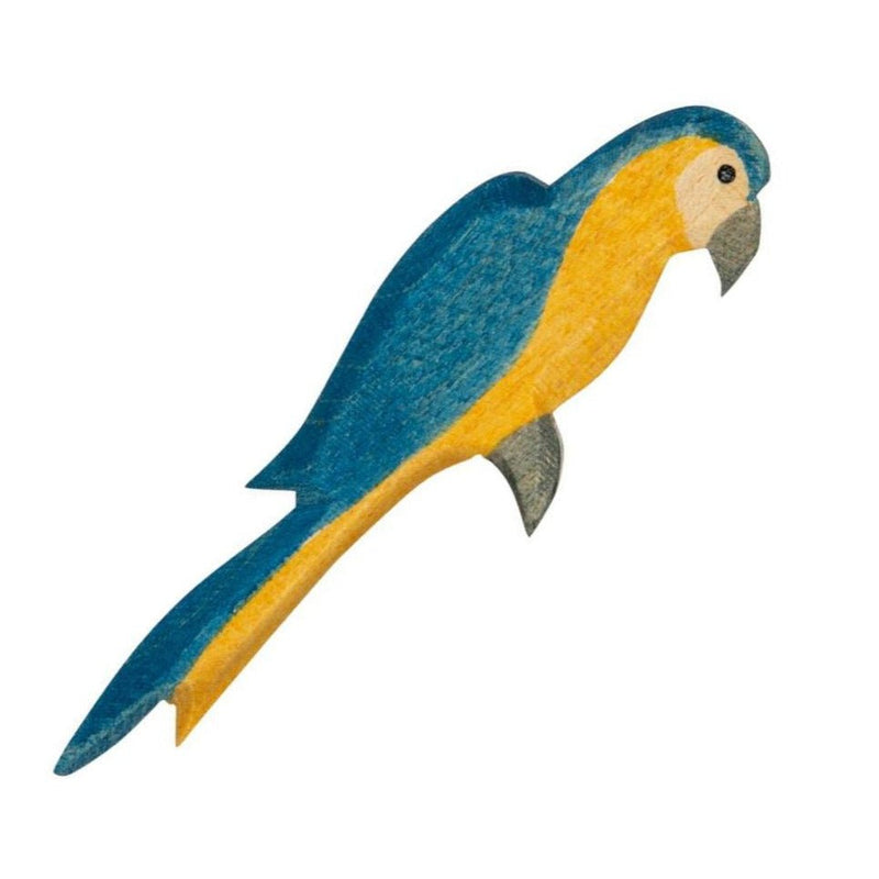 Houten speelfiguur Papegaai Blauw - Speelfiguren Ostheimer - In den Olifant